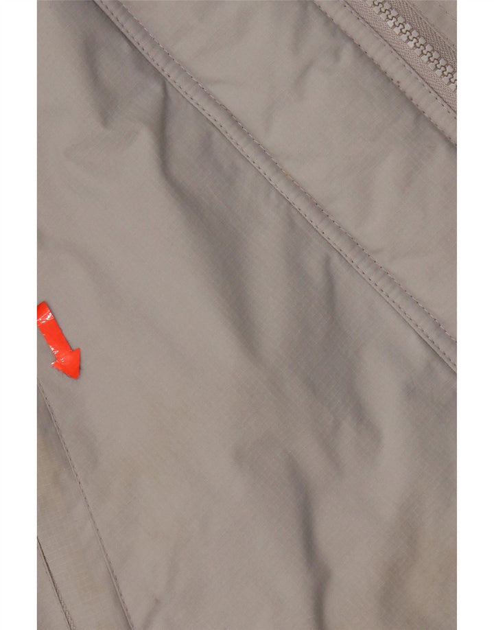 Giacca a vento con cappuccio da donna Superdry UK 16 grande nylon grigio