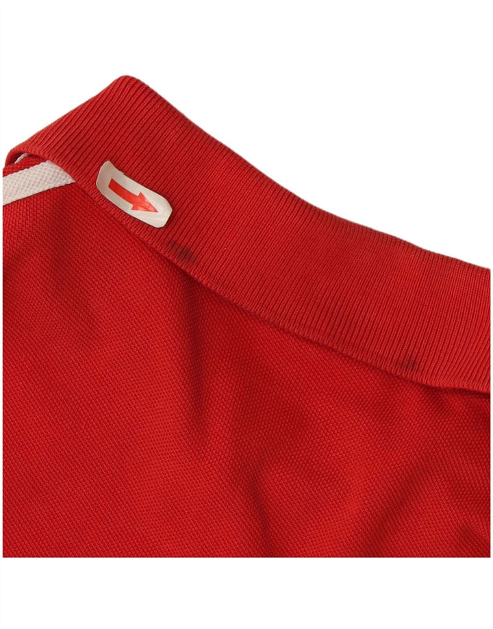 Polo Adidas da uomo grande in cotone rosso