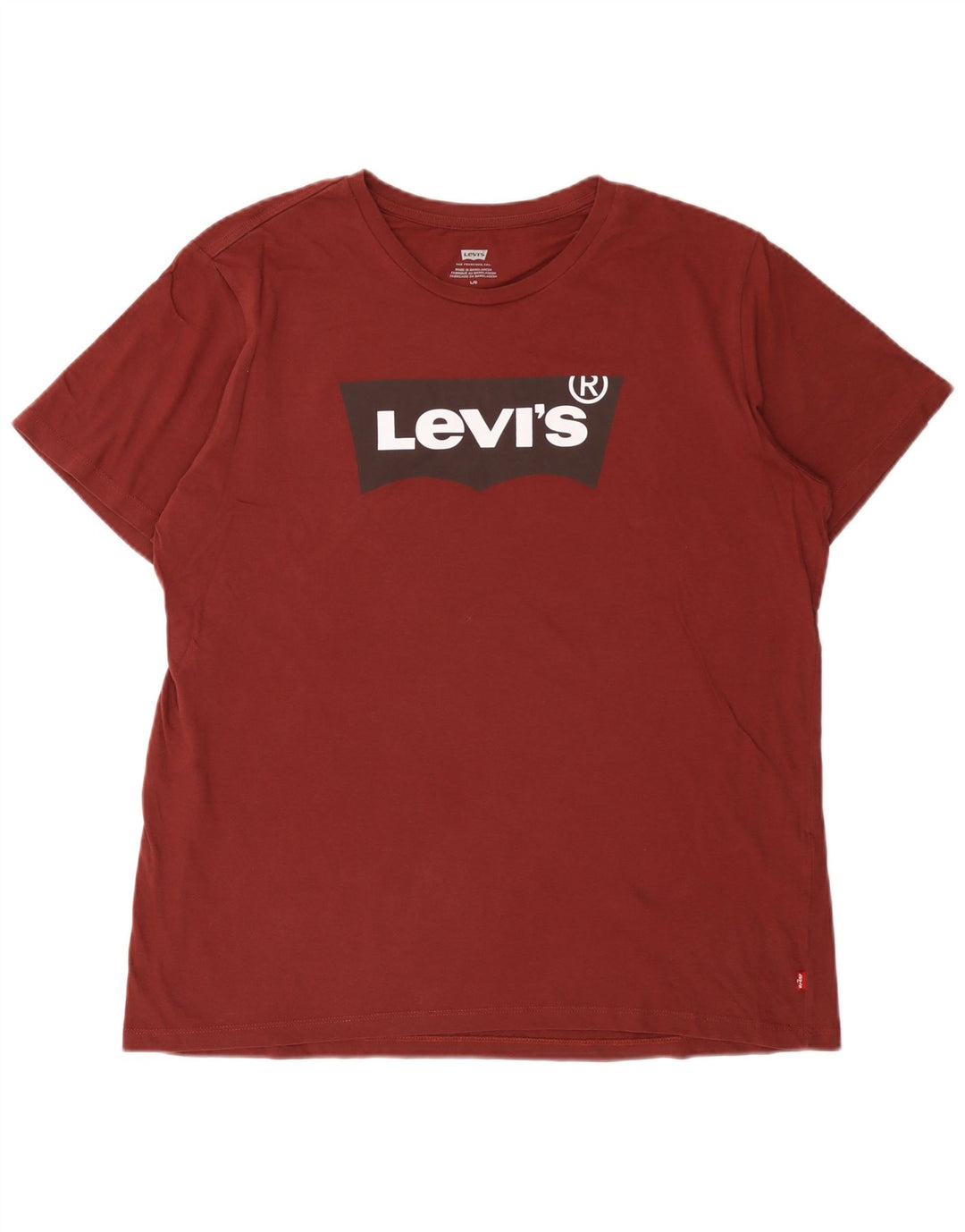 T-shirt grafica da uomo Levi's Top grande in cotone bordeaux