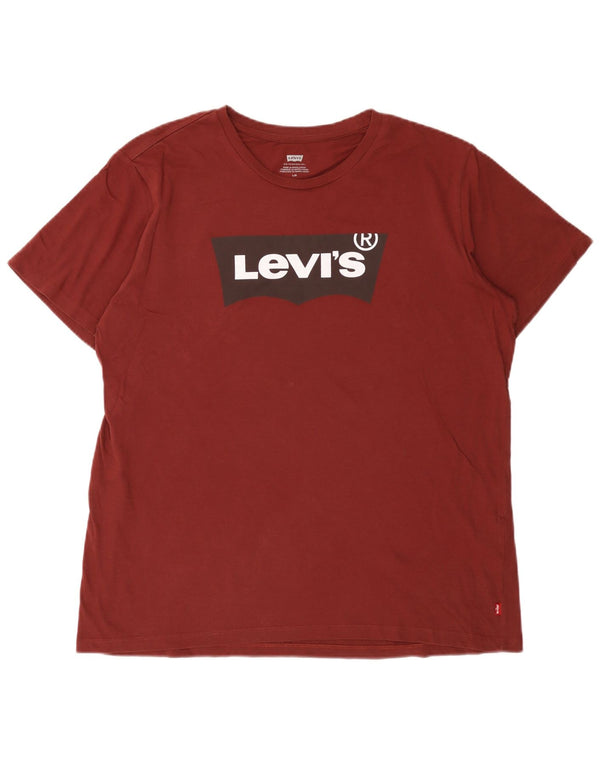 T-shirt grafica da uomo Levi's Top grande in cotone bordeaux