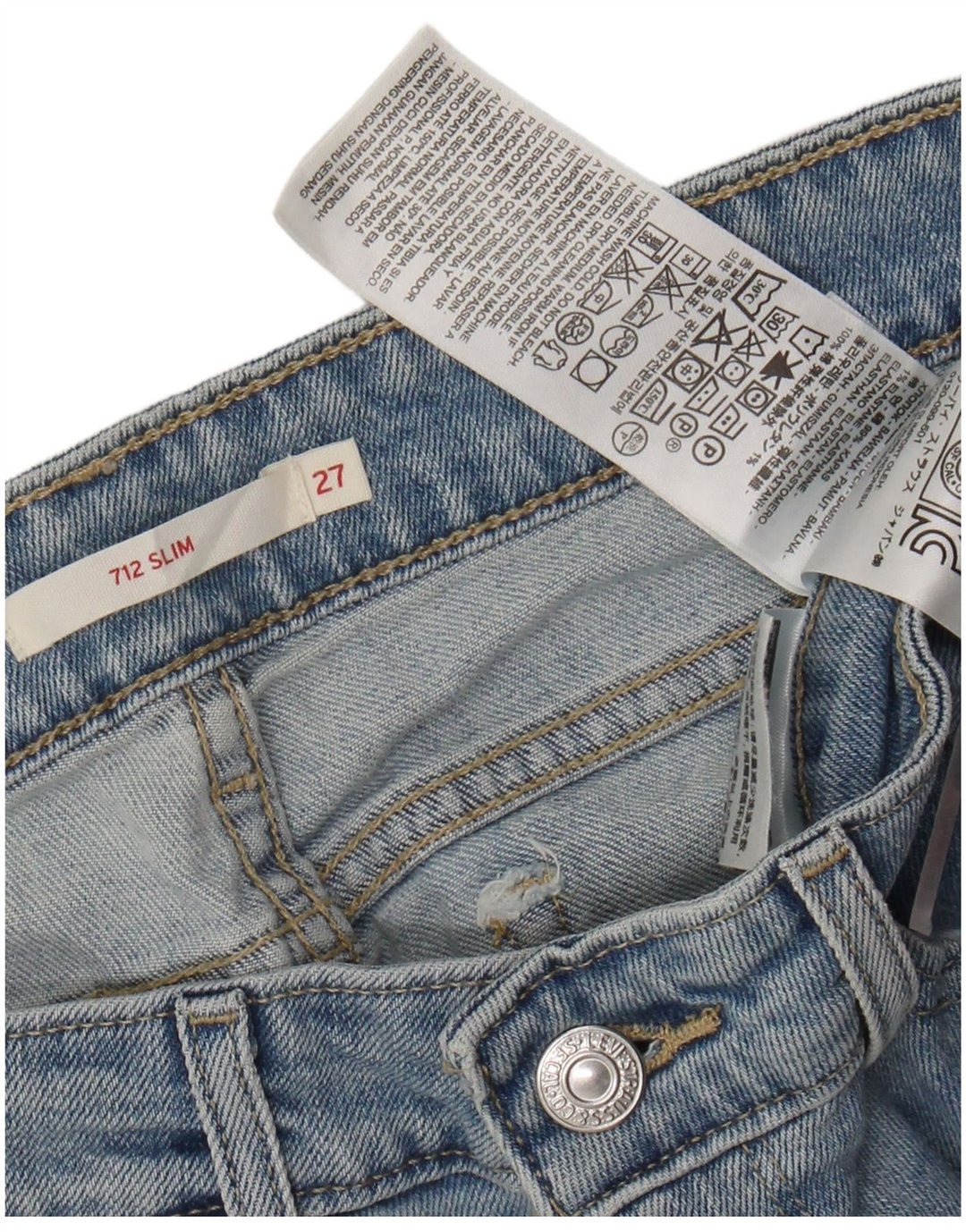 Jeans Levi's 712 Slim da donna W27 L30 in cotone blu