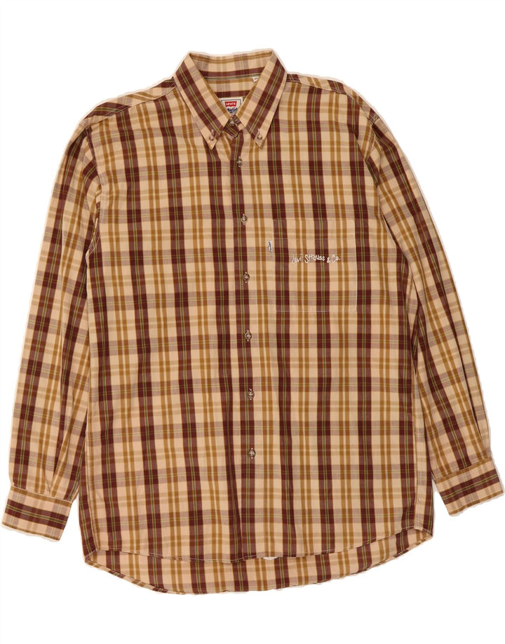 LEVI'S Mens Shirt Medium Beige Check Cotton Vintage Levi's and Second-Hand Levi's from Messina Hembry 