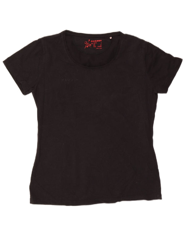 T-shirt grafica da donna Mammut Top UK 16 grande cotone nero
