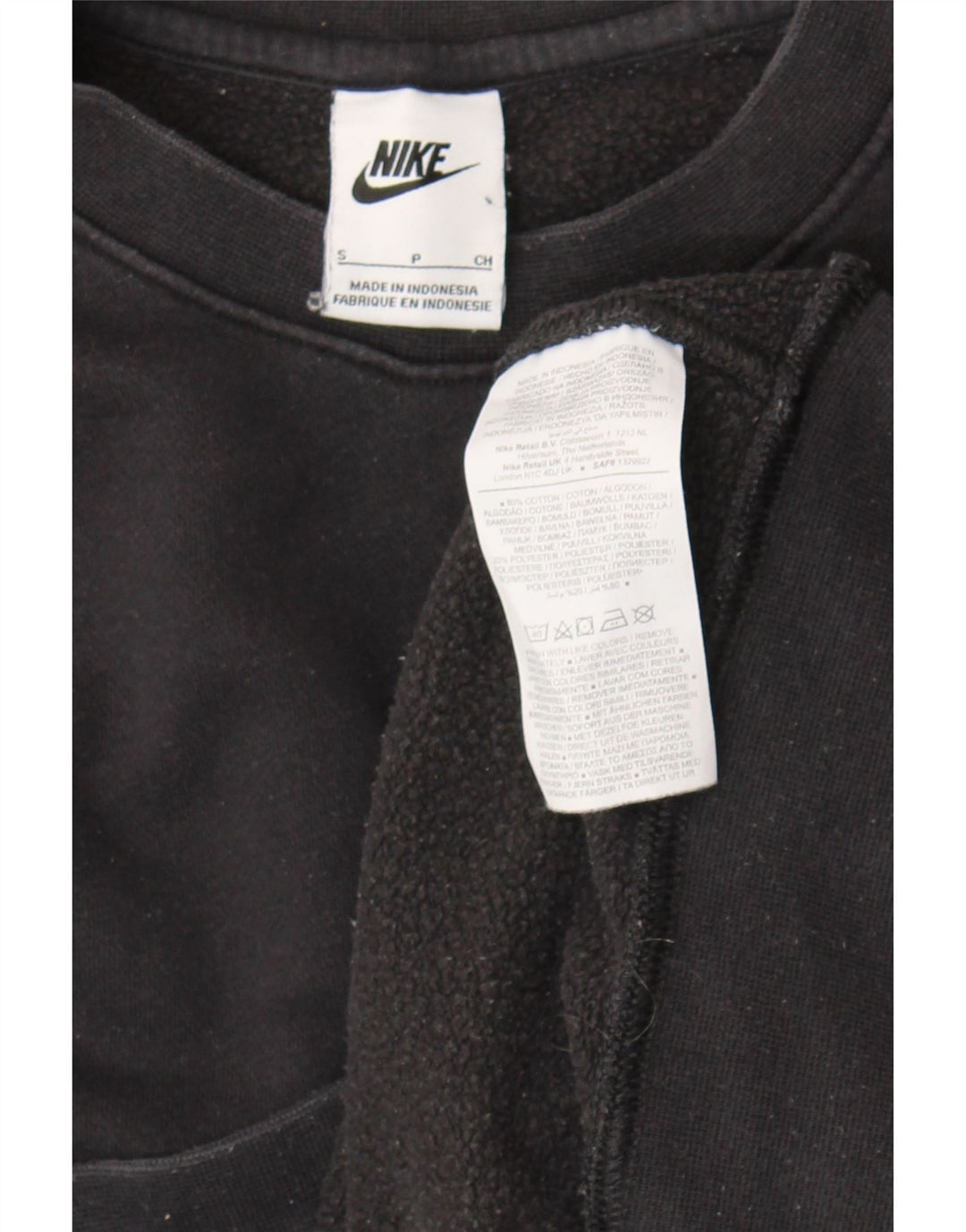 Felpa Nike Uomo Maglione Piccolo Cotone Nero