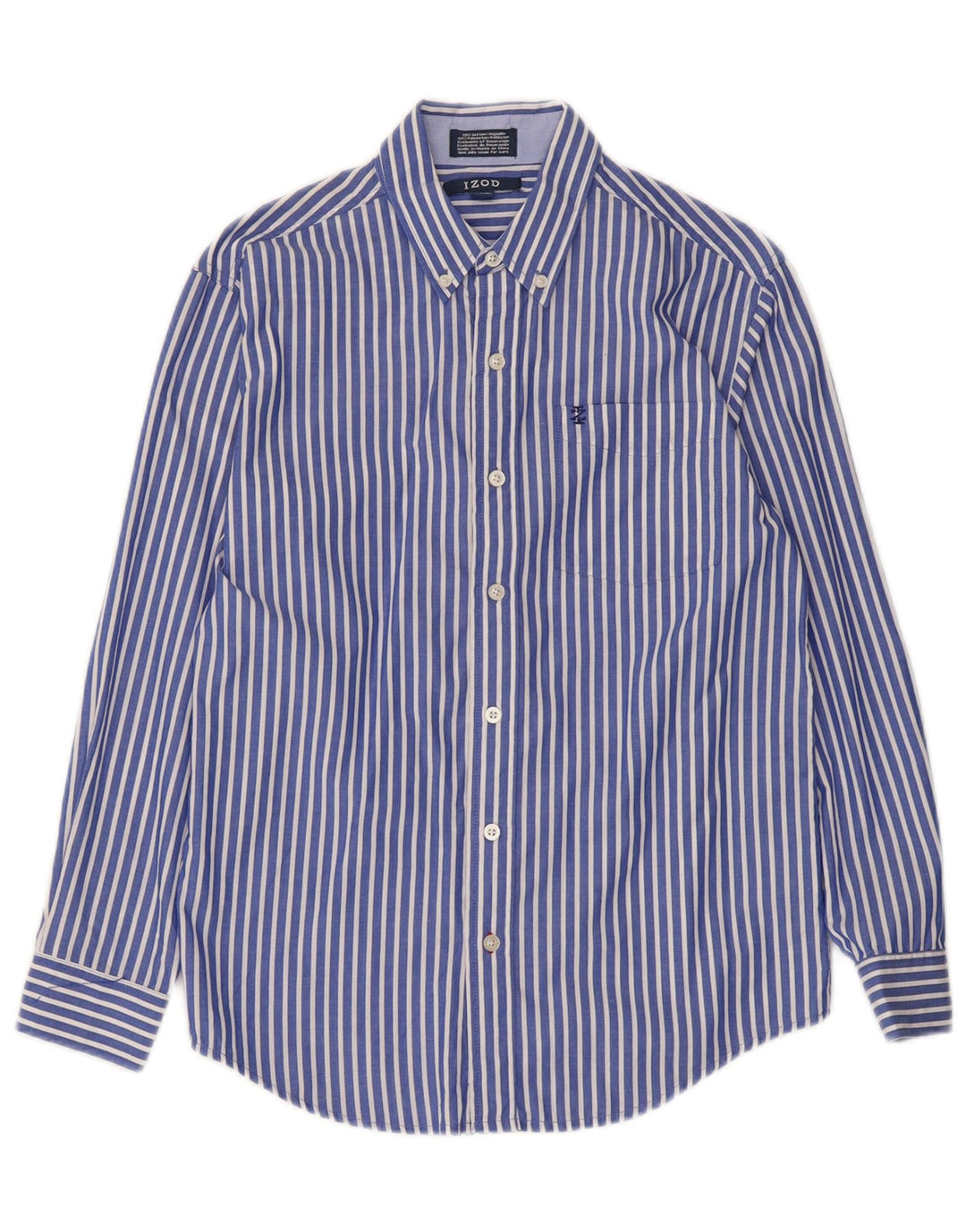 IZOD Boys Shirt 14-15 Years Large Blue Striped Cotton Vintage Izod and Second-Hand Izod from Messina Hembry 