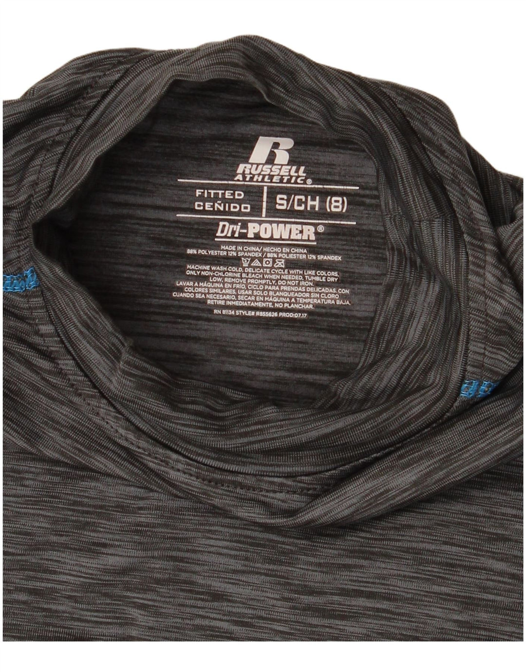 Top a maniche lunghe da bambino Russell Athletic 7-8 anni piccolo grigio chiazzato