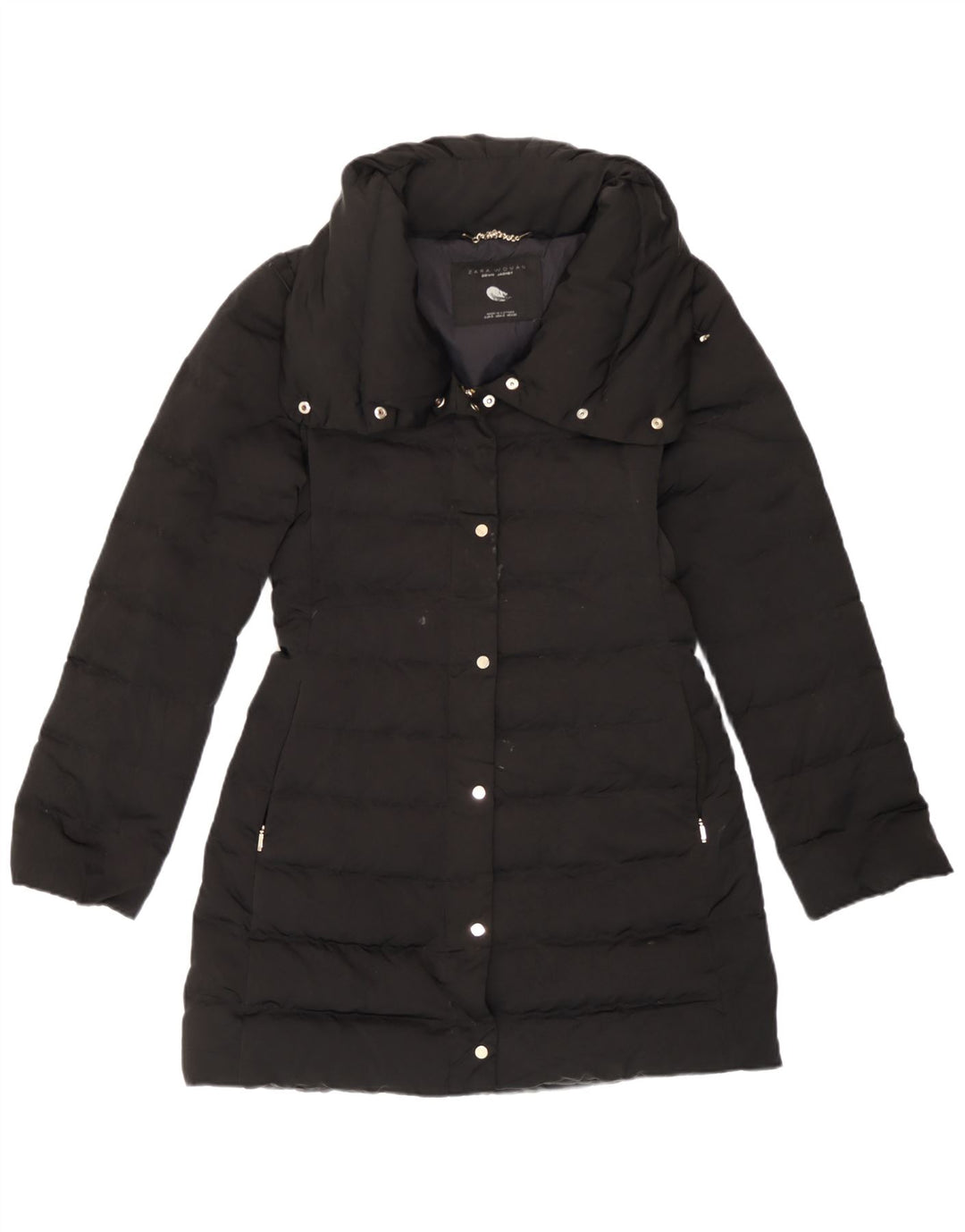 Giacca imbottita da donna Zara UK 10 piccola in nylon nero