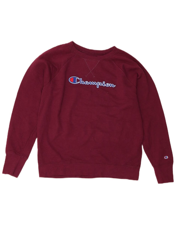 Felpa con grafica da donna Champion, maglione UK 16, grande bordeaux