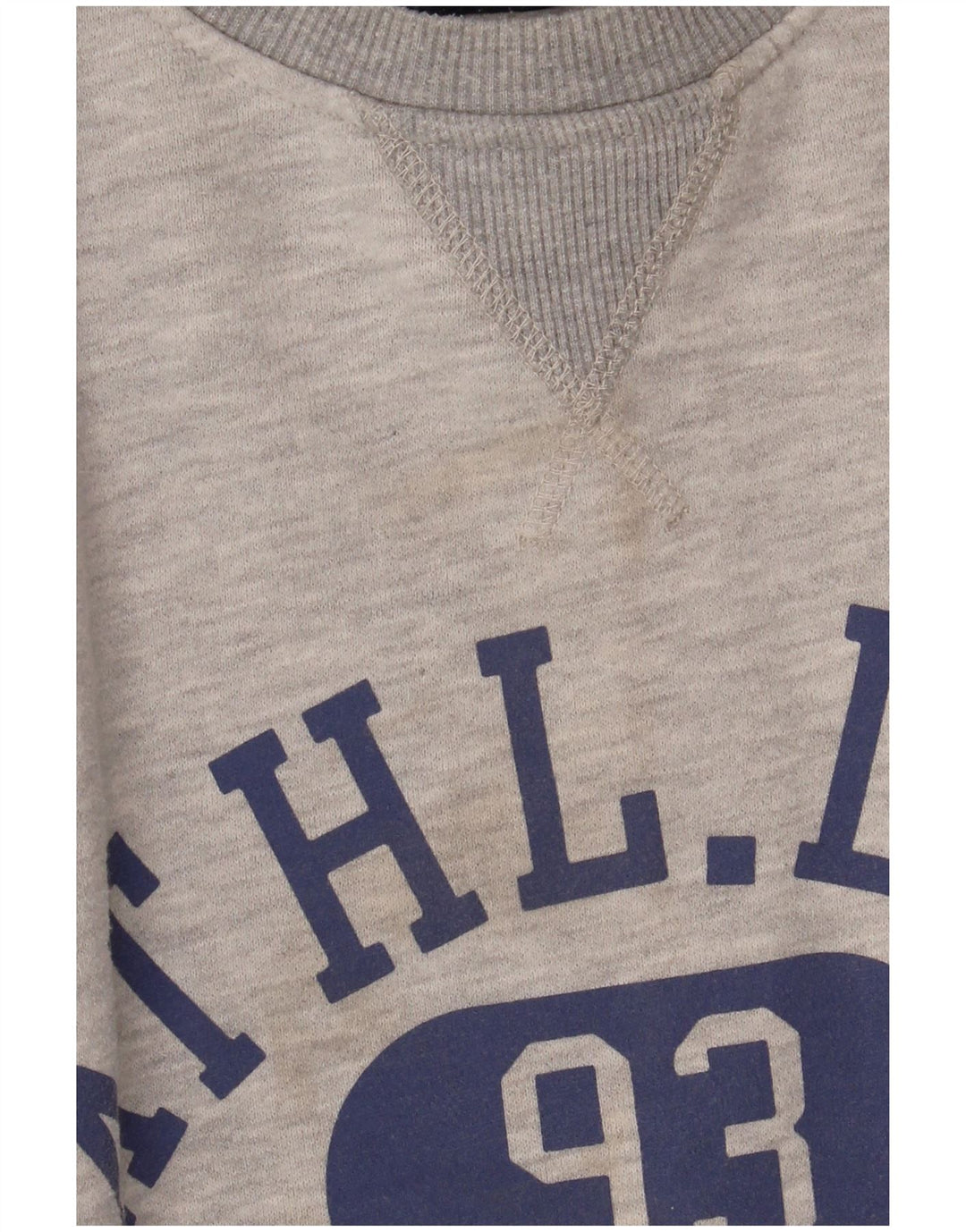 Crew Clothing Felpa grafica da uomo Maglione grande cotone chiazzato grigio