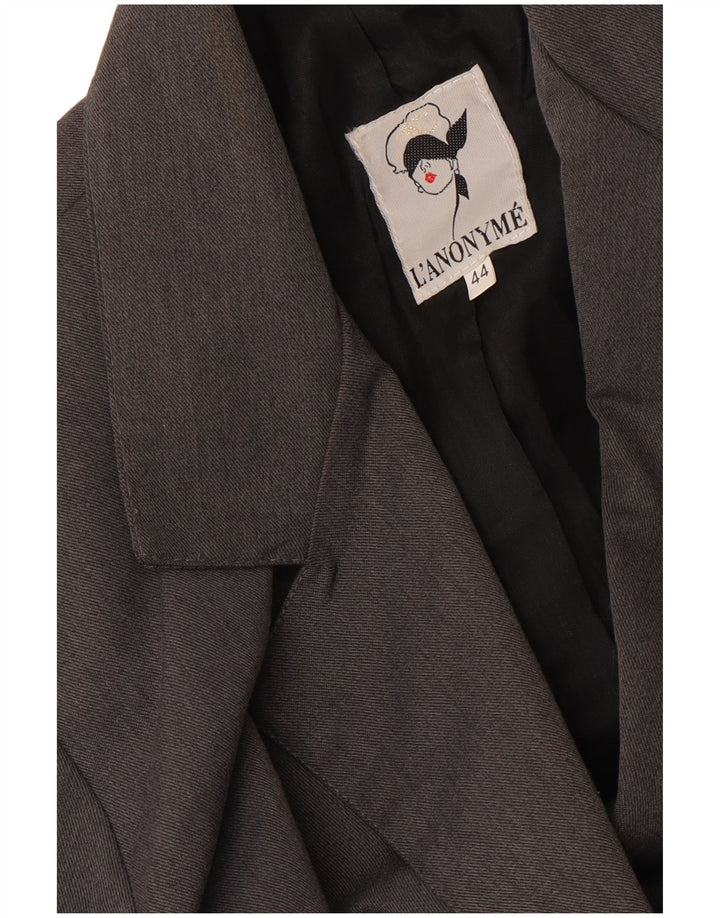 Giacca blazer doppiopetto vintage da donna corta IT 44 Grigio medio