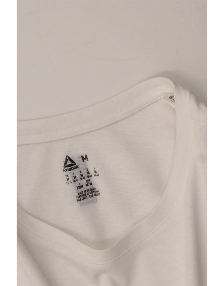 REEBOK Womens T-Shirt Top UK 12/14 Medium White Vintage Reebok and Second-Hand Reebok from Messina Hembry 