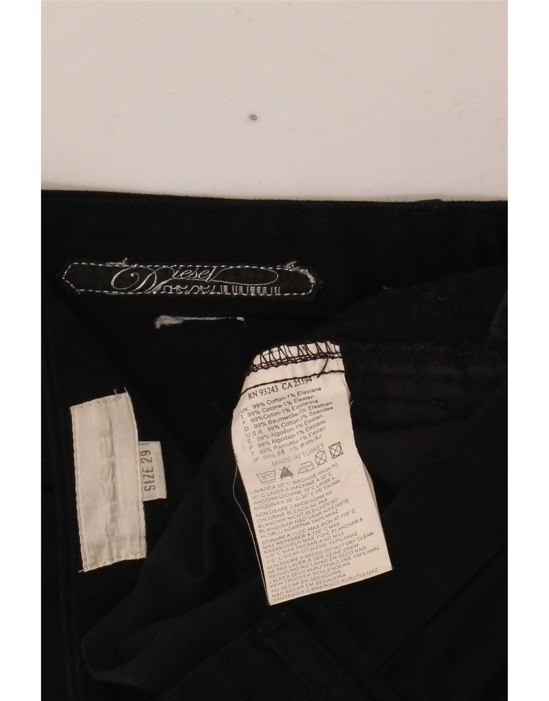 Jeans slim da donna Diesel W29 L32 cotone nero