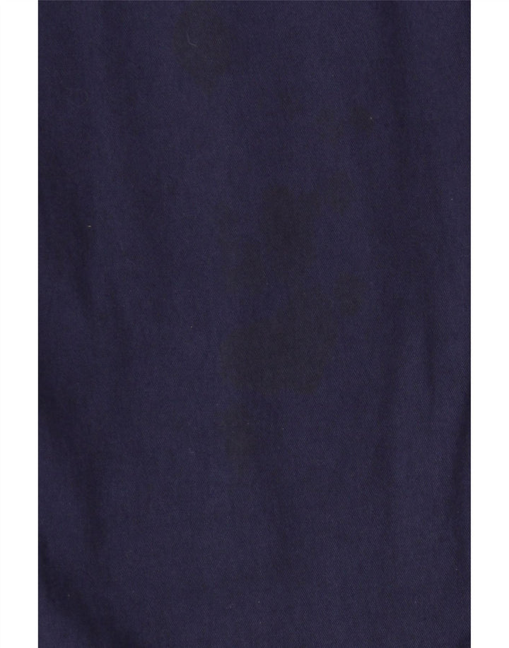 Giacca blazer da uomo con cerniera a 2 bottoni e maniche a 3/4 UK 42 XL in cotone blu navy