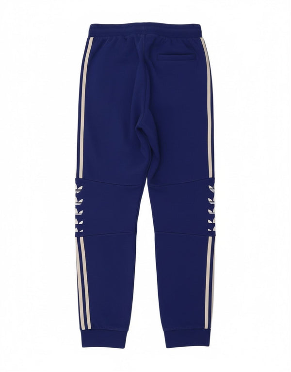 Adidas Pantaloni da tuta con grafica da donna Joggers UK 10 Small Blu Cotone