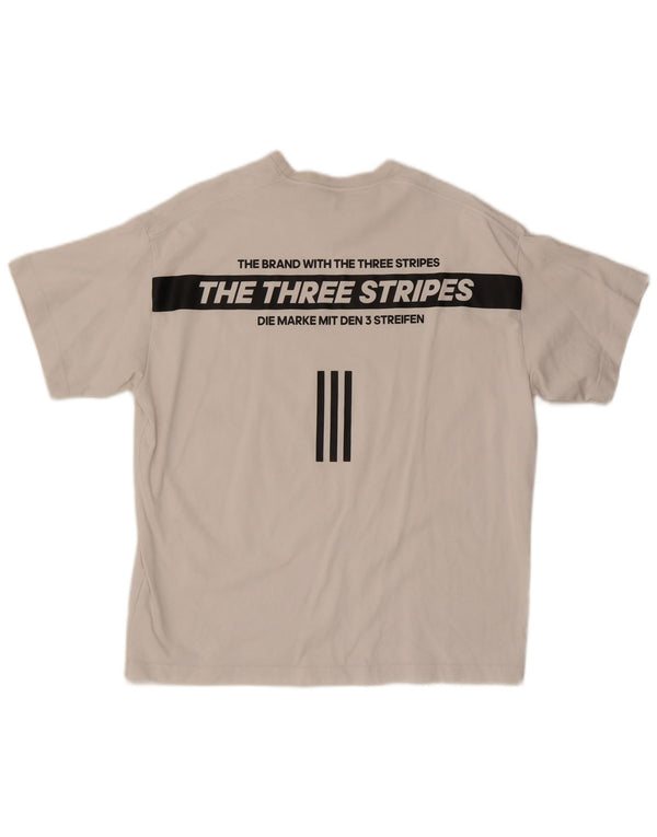 T-shirt grafica da uomo Adidas Top grande in cotone bianco