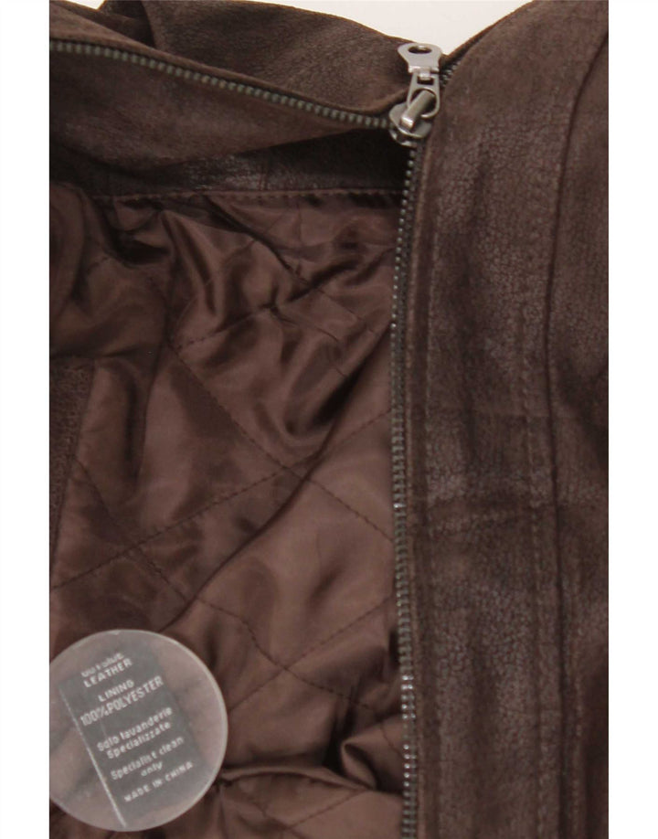 Giacca in pelle militare da uomo Bata and More IT 54 2XL Marrone
