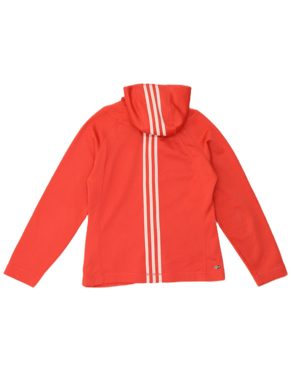 Maglione con cappuccio e zip Adidas Climawarm da donna UK 12 Poliestere rosso medio