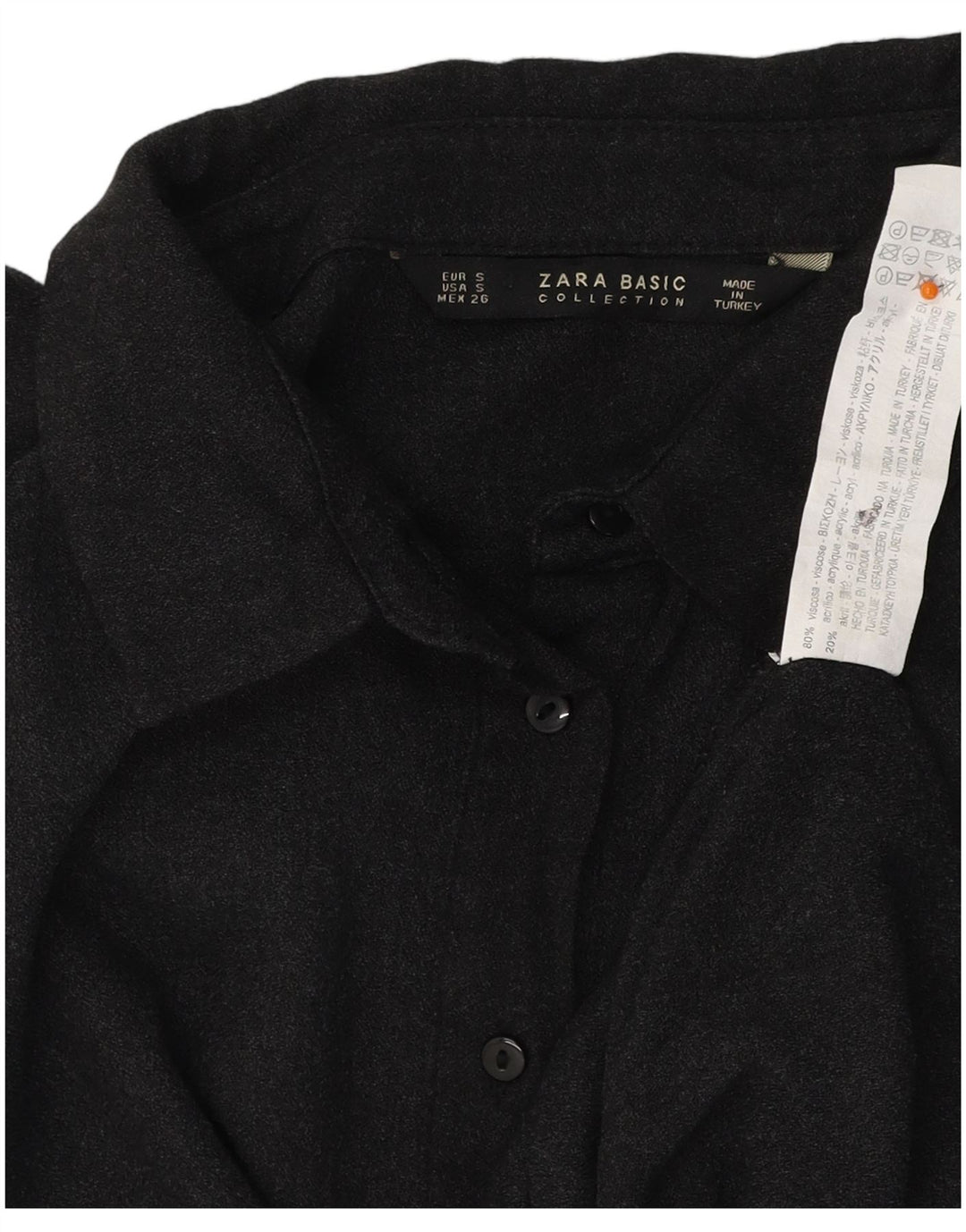 ZARA Womens Oversized Shirt Blouse UK 10 Small Grey Viscose