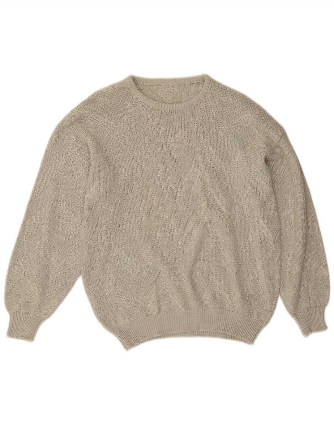 Maglione maglione girocollo vintage da uomo grande grigio