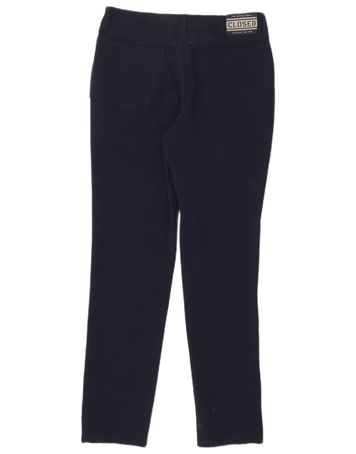 Pantaloni casual slim da uomo chiusi W30 L30 blu navy in poliammide