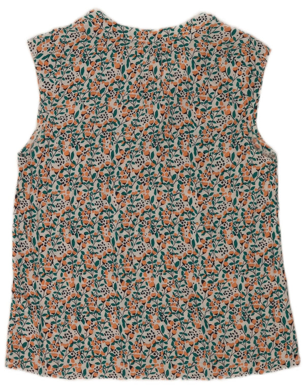 Crew Clothing Camicetta senza maniche da donna Top UK 10 Piccola viscosa floreale bianca