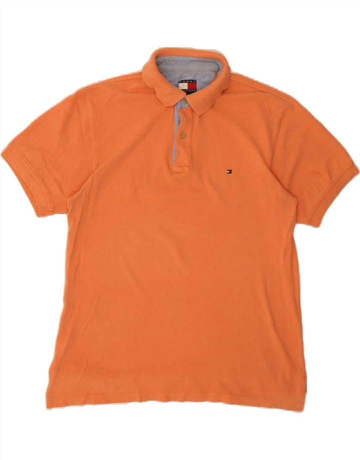 TOMMY HILFIGER Mens Polo Shirt Large Orange Vintage Tommy Hilfiger and Second-Hand Tommy Hilfiger from Messina Hembry 