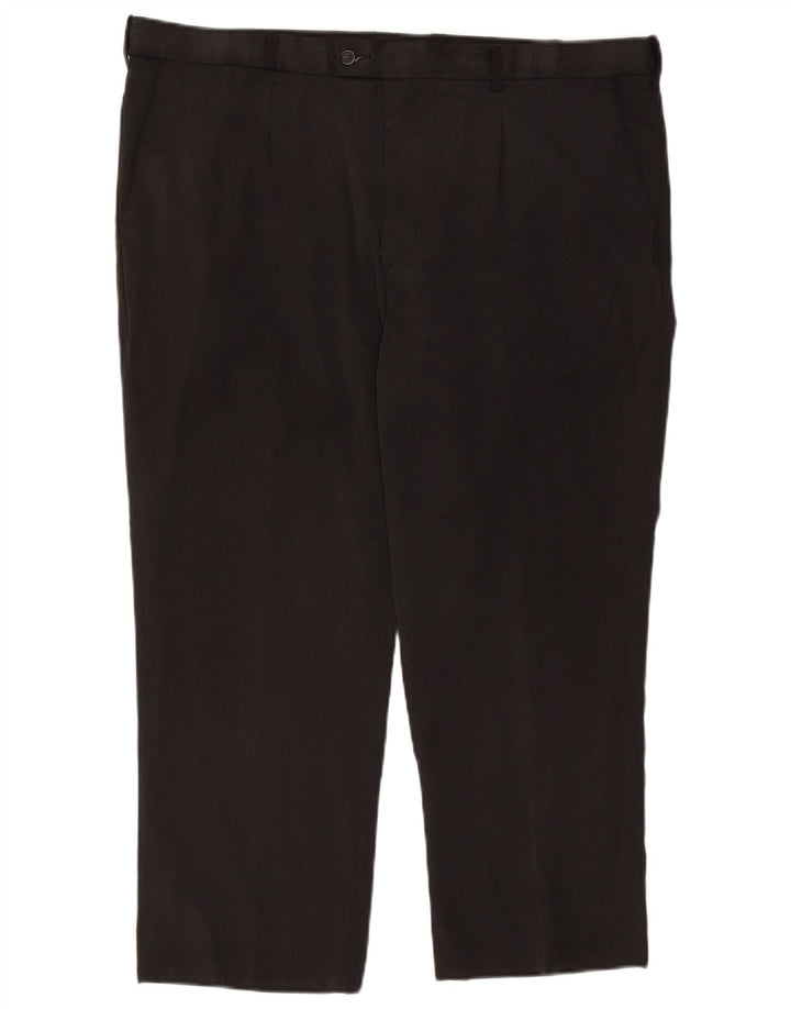 Pantaloni da completo da uomo Farah con pegging W41 L26 poliestere nero