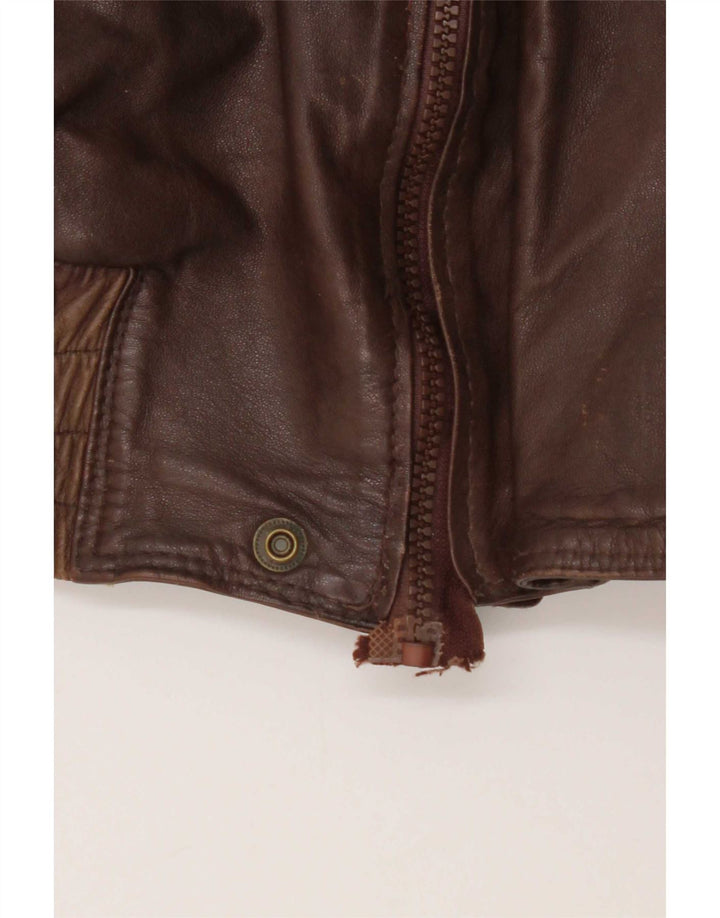 Giacca in pelle vintage da uomo UK 38 Marrone medio