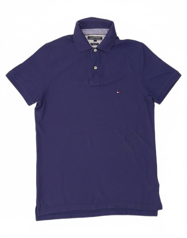TOMMY HILFIGER Mens Slim Fit Polo Shirt Medium Navy Blue