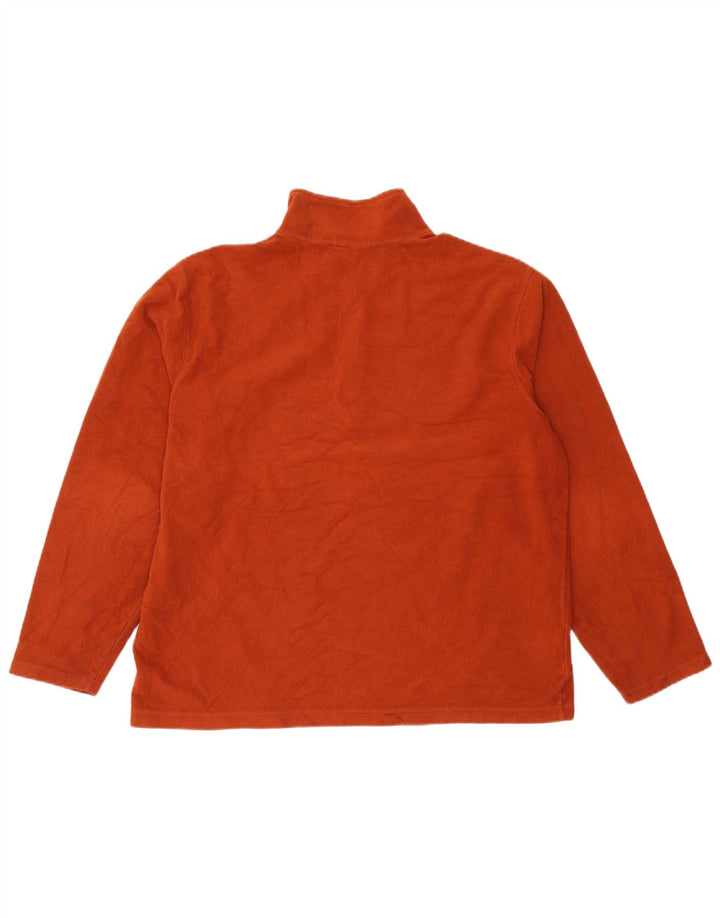 EDDIE BAUER Maglione in pile da uomo con zip e collo, grande, in poliestere arancione