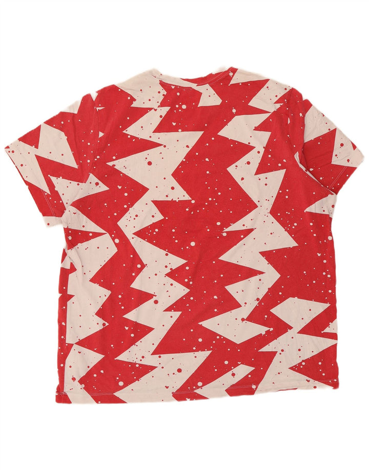 T-shirt Jordan da uomo Top XL rossa in cotone geometrico