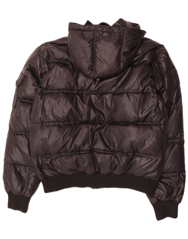 BOMBOOGIE Giacca imbottita con cappuccio da uomo UK 44 2XL Poliestere nero