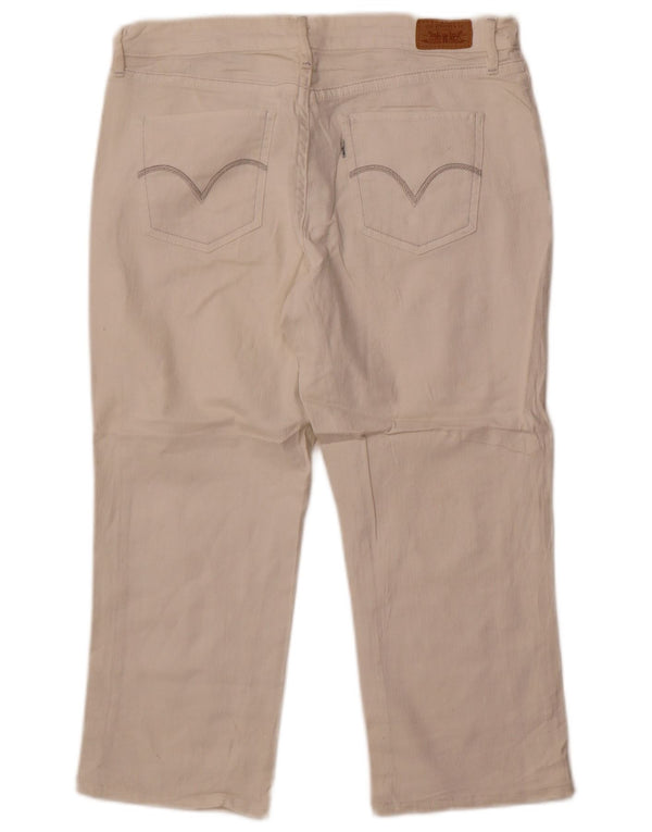 Jeans Capri da donna Levi's US 12 Large W32 L22 Cotone bianco