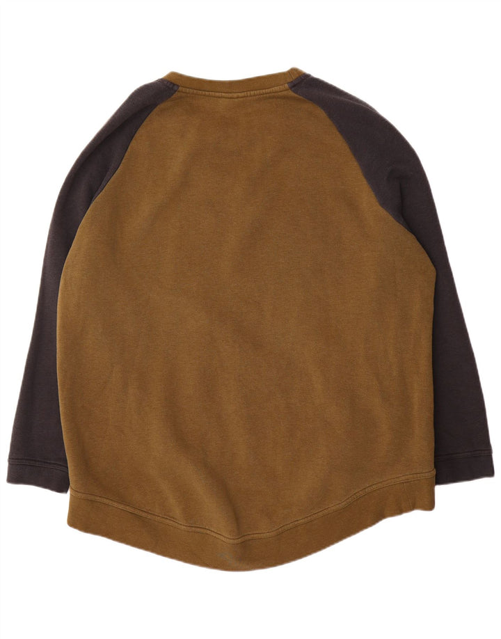 Felpa con grafica Nike da uomo, maglione XL, cotone color block kaki