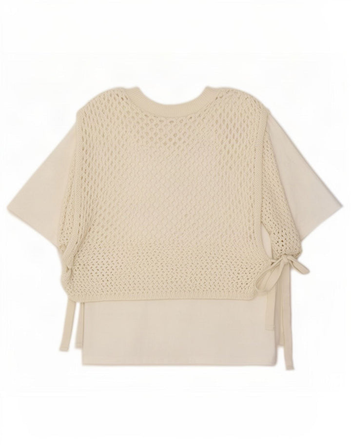 Top in camicetta all'uncinetto da donna Zara UK 14 bianco medio