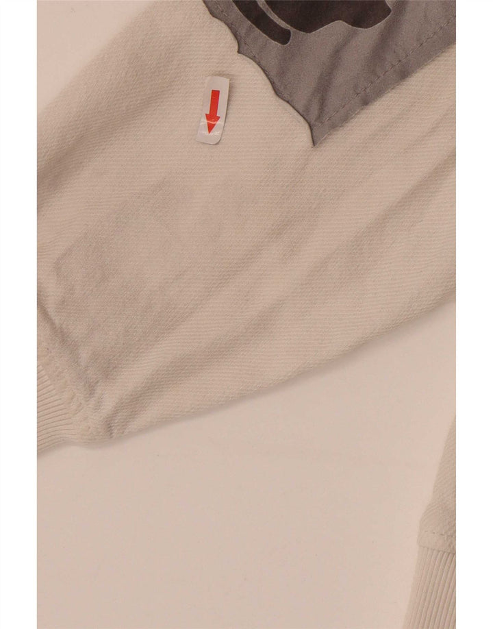 Maglione con cappuccio grafico ampio da uomo Zara bianco medio
