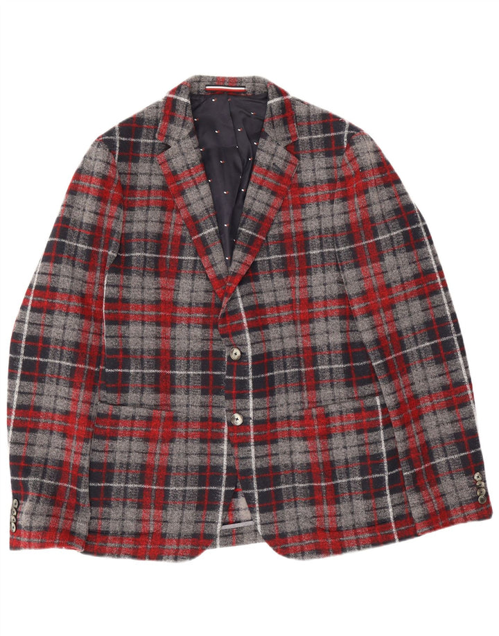 Giacca blazer da uomo a 2 bottoni Tommy Hilfiger EU 50 grande plaid blu navy