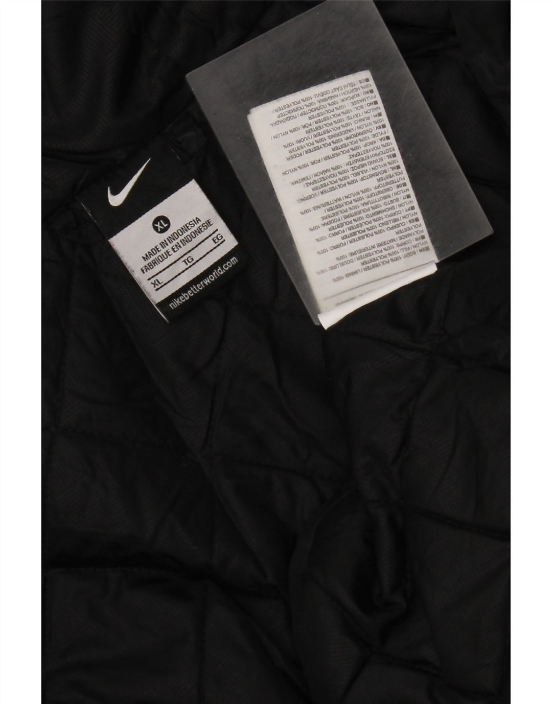 Giacca a vento con cappuccio da uomo Nike UK 42 XL poliestere nero