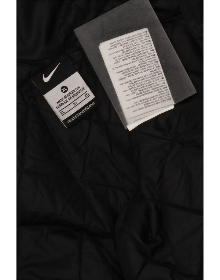 Giacca a vento con cappuccio da uomo Nike UK 42 XL poliestere nero