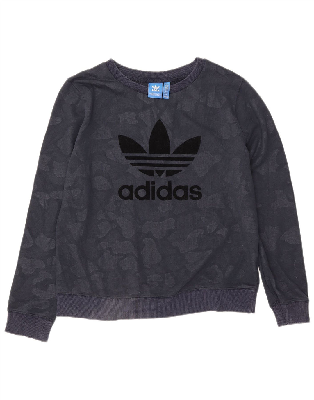 Felpa oversize da donna ADIDAS UK 10 piccola blu navy