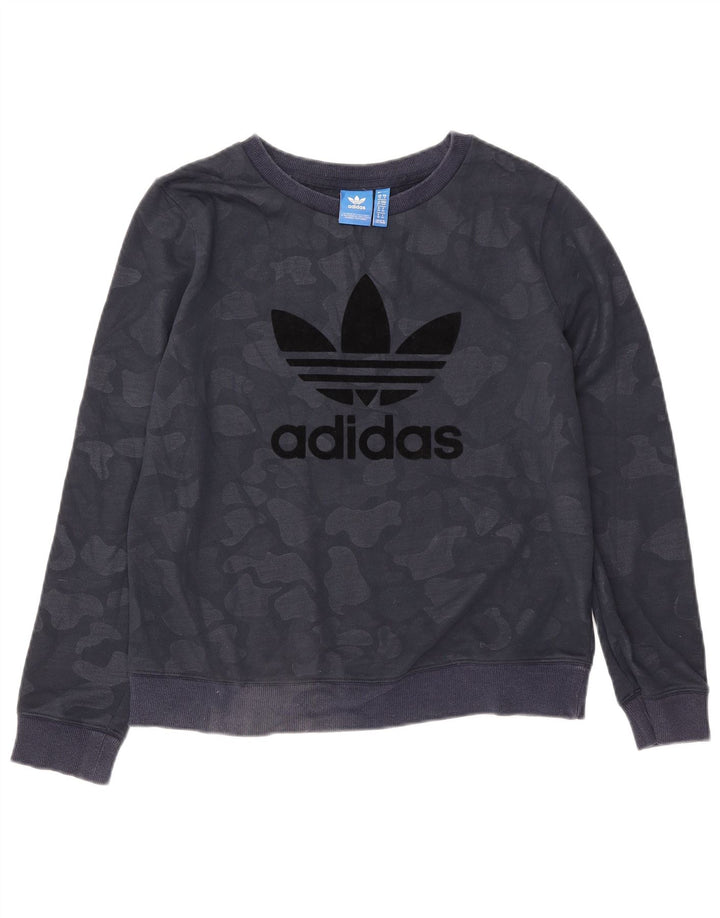 Felpa oversize da donna ADIDAS UK 10 piccola blu navy