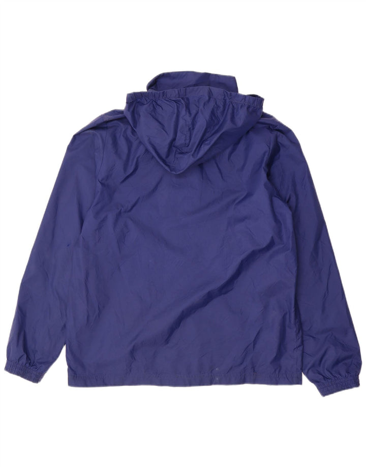 Giacca antipioggia con cappuccio Adidas da ragazzo 13-14 anni in poliestere blu navy