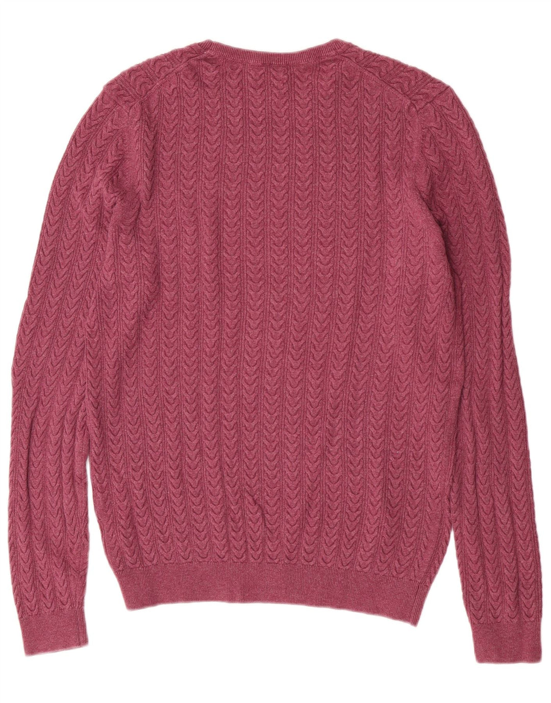 Maglione maglione girocollo da uomo Massimo Dutti grande cotone bordeaux