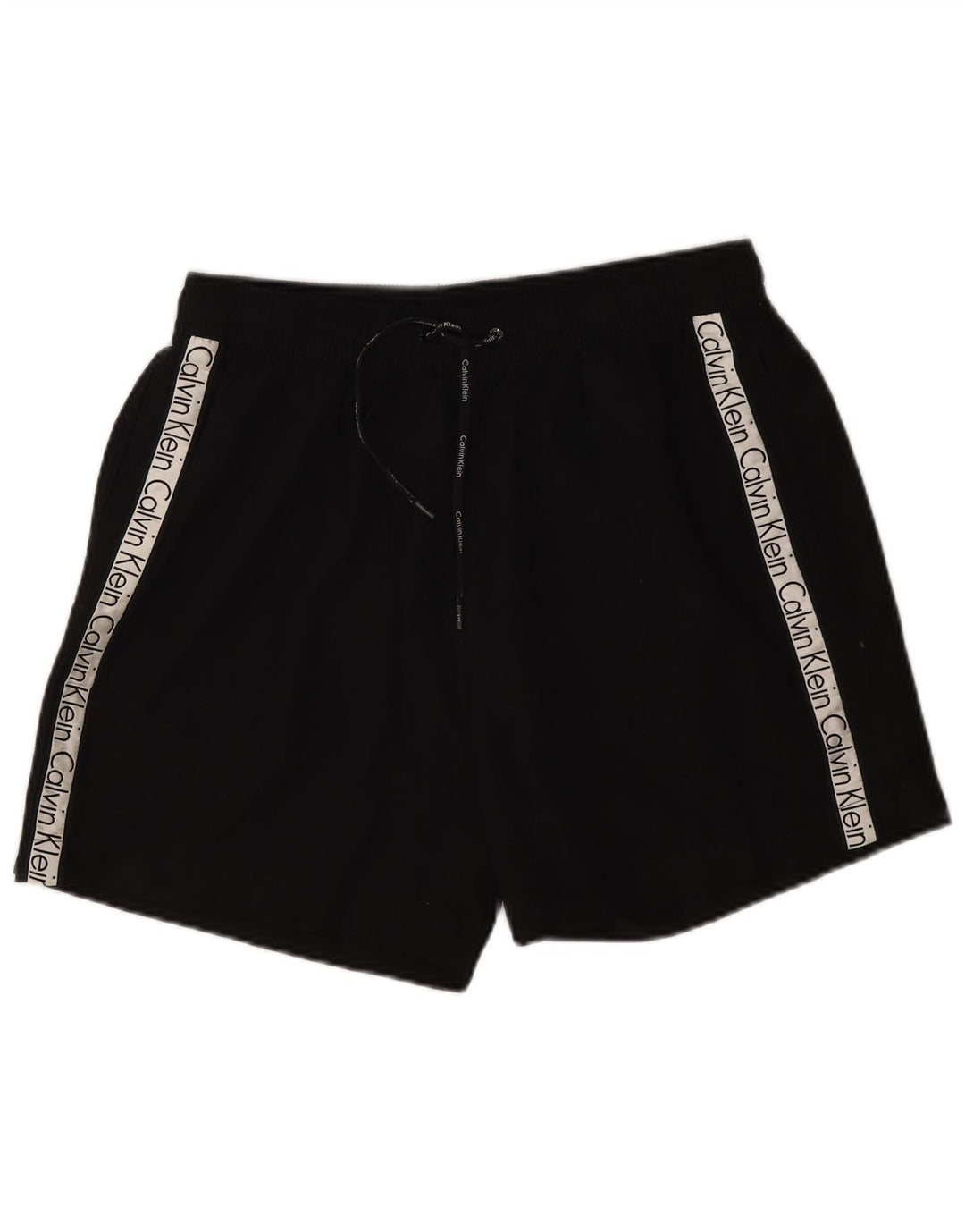 Pantaloncini da bagno grafici da uomo Calvin Klein grandi in poliestere color block nero