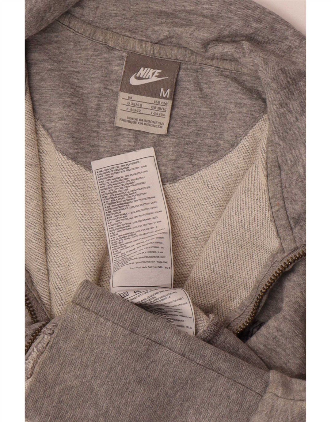 Giacca da tuta da donna Nike UK 10/12 Cotone chiazzato grigio medio