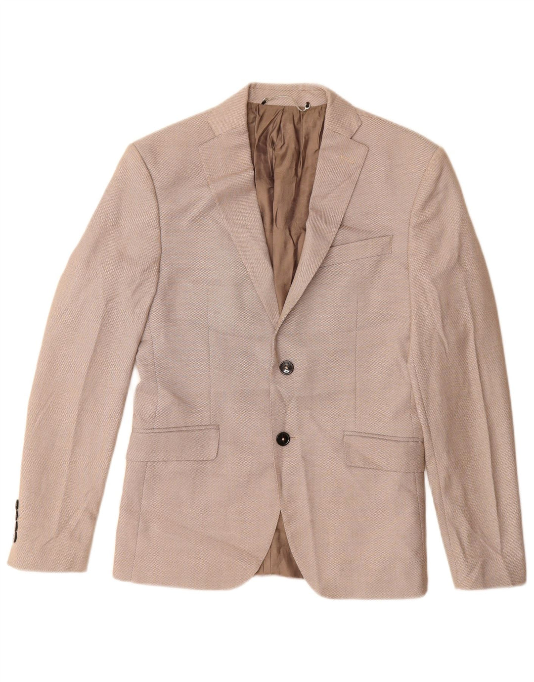 Giacca blazer a 2 bottoni da uomo Zara EU 46 piccola in poliestere beige