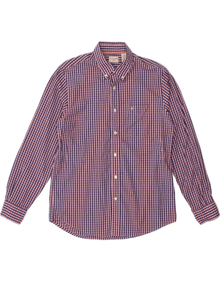 DOCKERS Mens Shirt Medium Purple Gingham Cotton Vintage Dockers and Second-Hand Dockers from Messina Hembry 