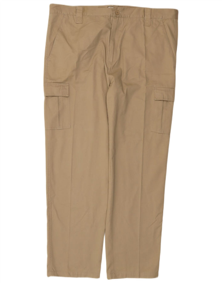 Pantaloni cargo dritti da uomo VINTAGE W42 L31 poliestere beige
