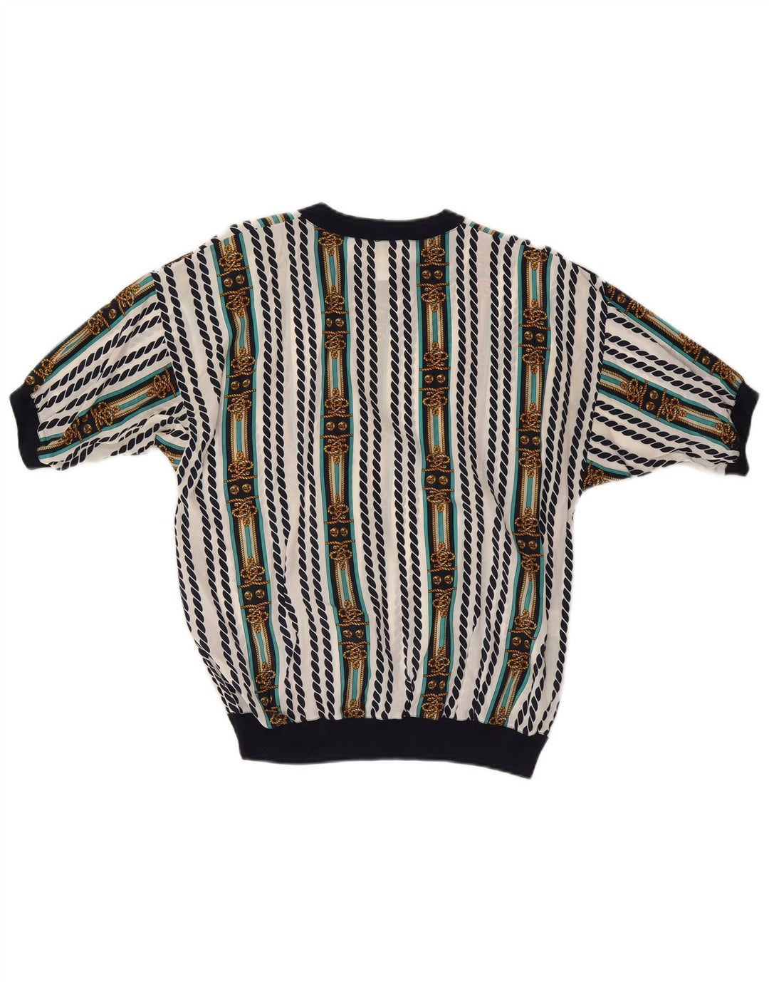 ENNEDI Camicetta da donna Top UK 12 Acetato a righe bianche medie