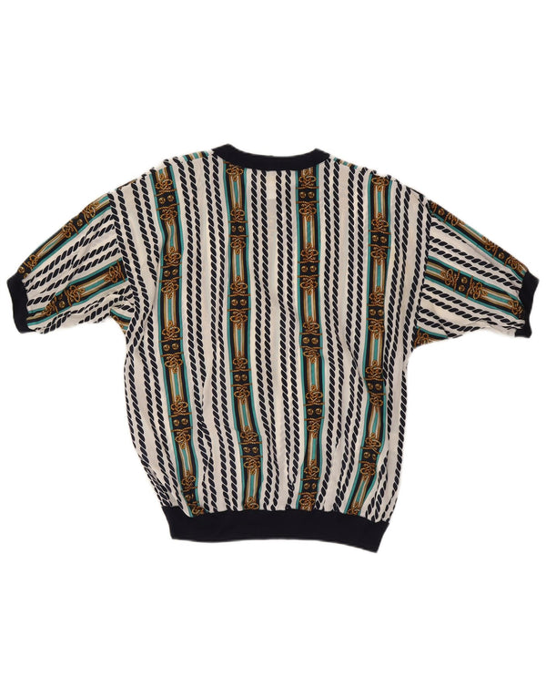 ENNEDI Camicetta da donna Top UK 12 Acetato a righe bianche medie